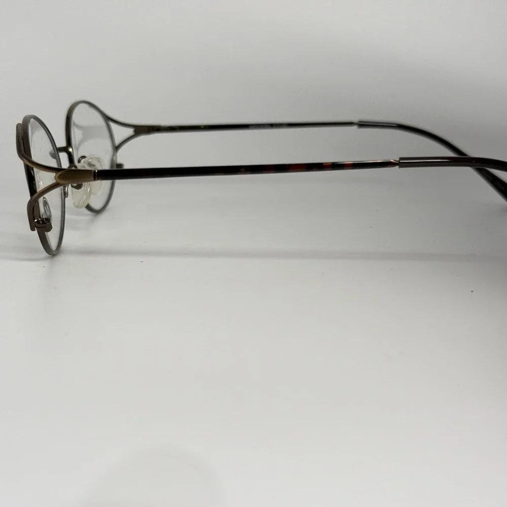 Modern Ethel Eyeglasses Frame 52-18-140 DA.ANT Brown Oval Full Rim Glasses‎